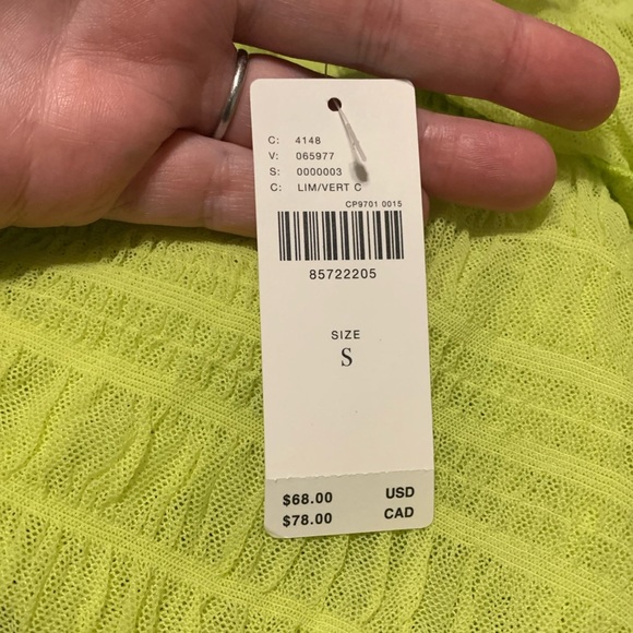 ✨ Anthropologie Smocked Mesh Turtleneck Top Sz S - Picture 7 of 7